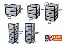 A4 Plastic Storage Drawers Draw Tower Unit Office Desktop Tabletop Home School