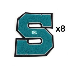 Lot of (8) 1990's San Jose Sharks Hockey Hoodie Letterman Jacket Chenille Patch