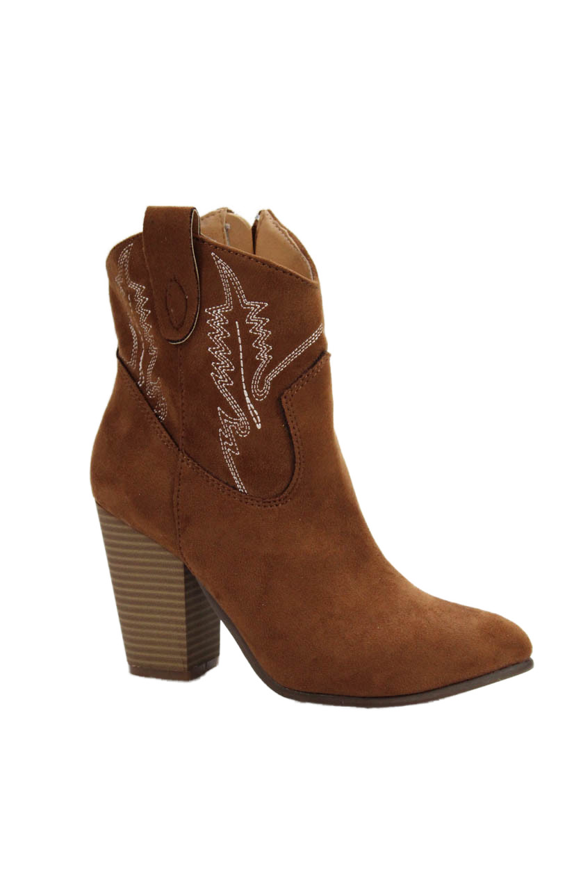 Code West Womens Side Zip Block Heel Booties Brown White Suede Size 7MFree Shipping in US $100+ Orders | $6.95 Orders Below