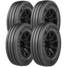 (QTY 4) 245/70R17.5 Continental HTL2 ECO PLUS 143/141L LRJ Black Wall Tires