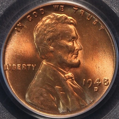 1948 D Lincoln Cent, PCGS MS65RD, Brilliant Gem BU, Must Have Coin!