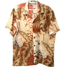 Vtg 70s Ocean Pacific Sunwear Mens L Hawaiian Cockatoo Button Up Shirt Rare READ