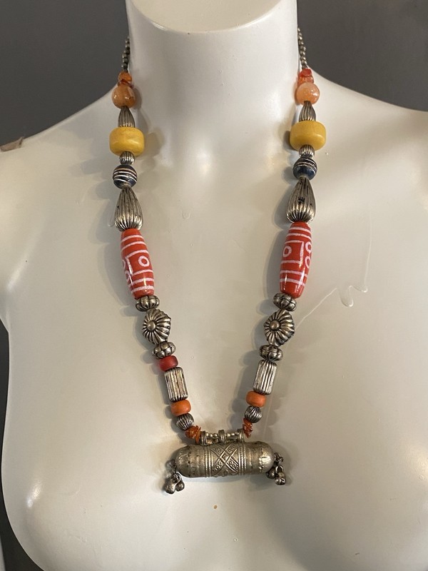 Vintage Old Fine Moroccan Tribal Berber Amber Necklace Beautiful