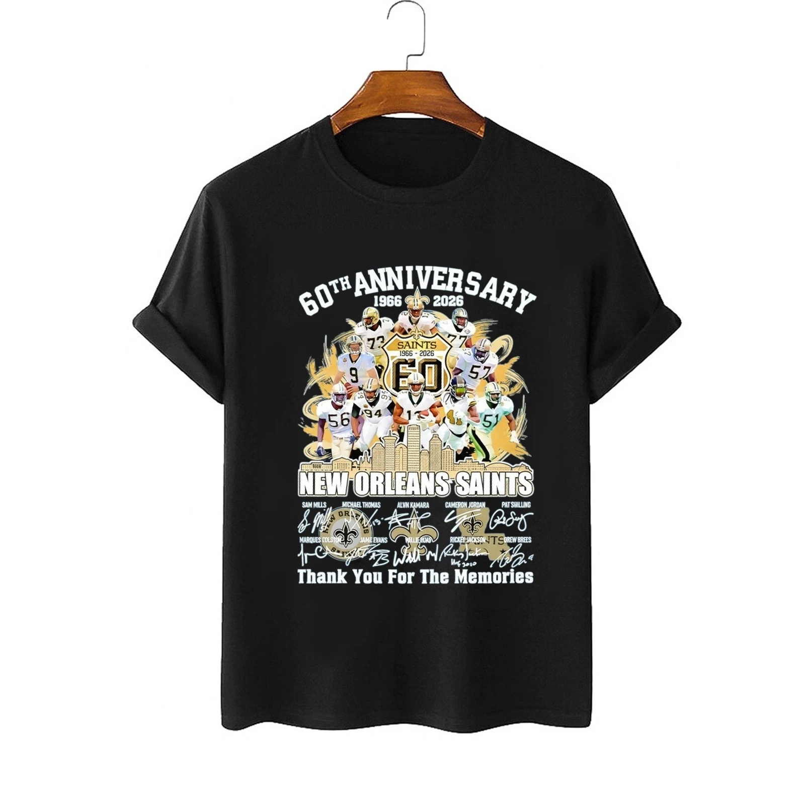 New Orleans Saints 60th Anniversary 1966-2026 T-Shirt