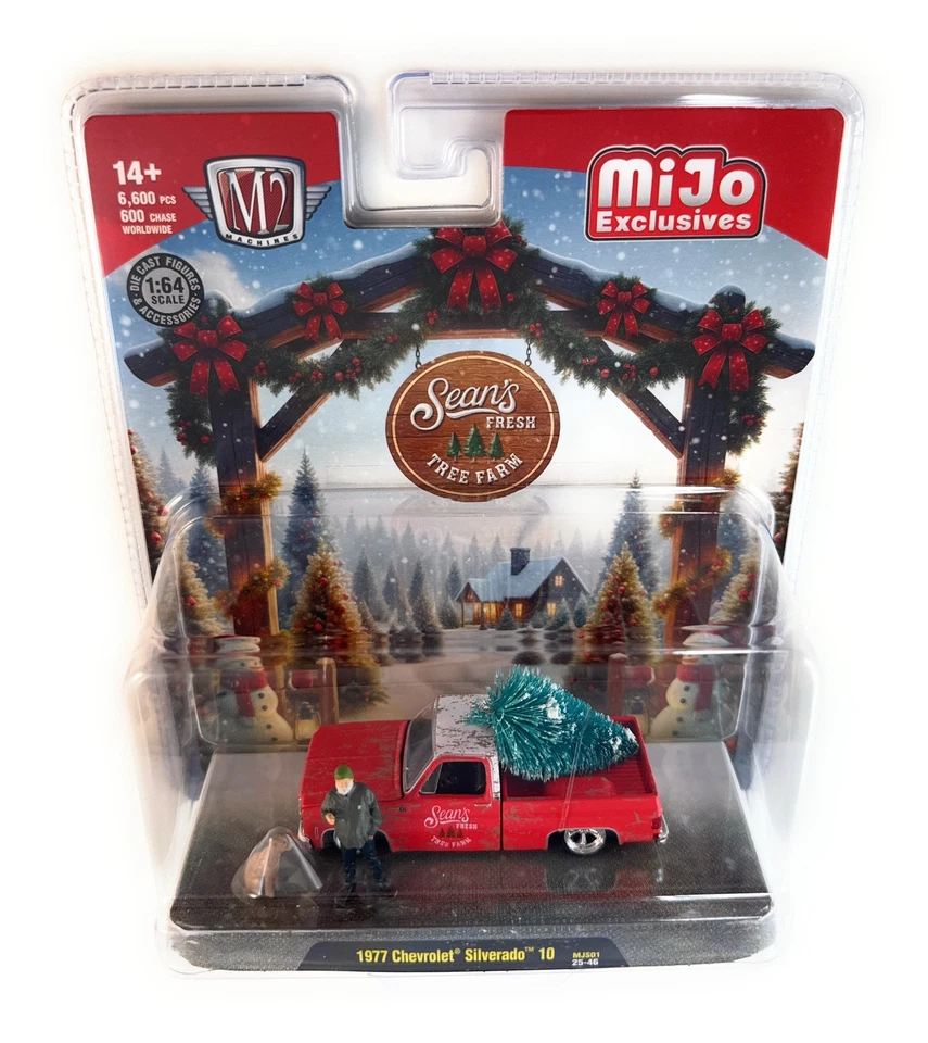 M2 1:64 Diorama Sean’s Fresh Tree Farm 1977 Chevrolet Silverado 10 w/ Sean & Dog - Image 3 of 4