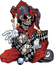 Aufkleber Totenkopf Harlekin