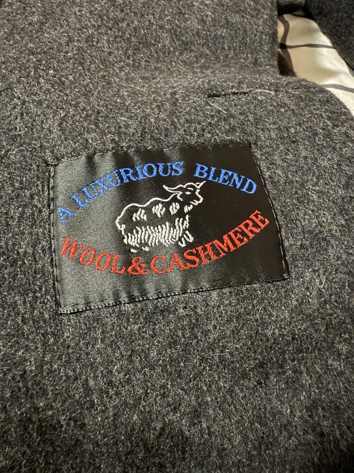 Wool Cashmere Coat Double Breasted Mens Size 42r - Image 3 of 4