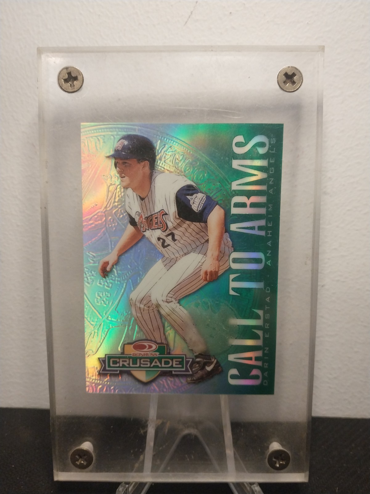 1998 Donruss Crusade Green  Darin Erstad Call To Arms #d /250 Angels