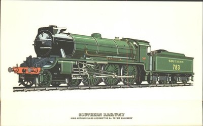 Southern Railway King Arthur Class 783 ''Sir Gillemere'' Zug Postkarte England