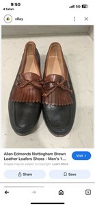 Allen Edmonds Nottingham Slip-On Loafer‎ Shoes Keltie Moc Brown Black, Size 12D Allen Edmonds Nottingham Slip-On Loafer Shoes Keltie Moc  main image 3