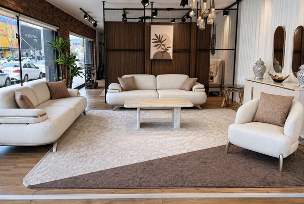 Sofa Set 2X 3 Sitzer 1X Sessel Modern Weiß Edel Wohnzimmer Garnitur-image