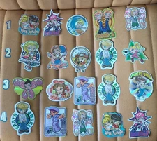 2003 ODM Brand Imports Holographic Prism  Girl Y2K Vending Sticker Lot of 5 READ