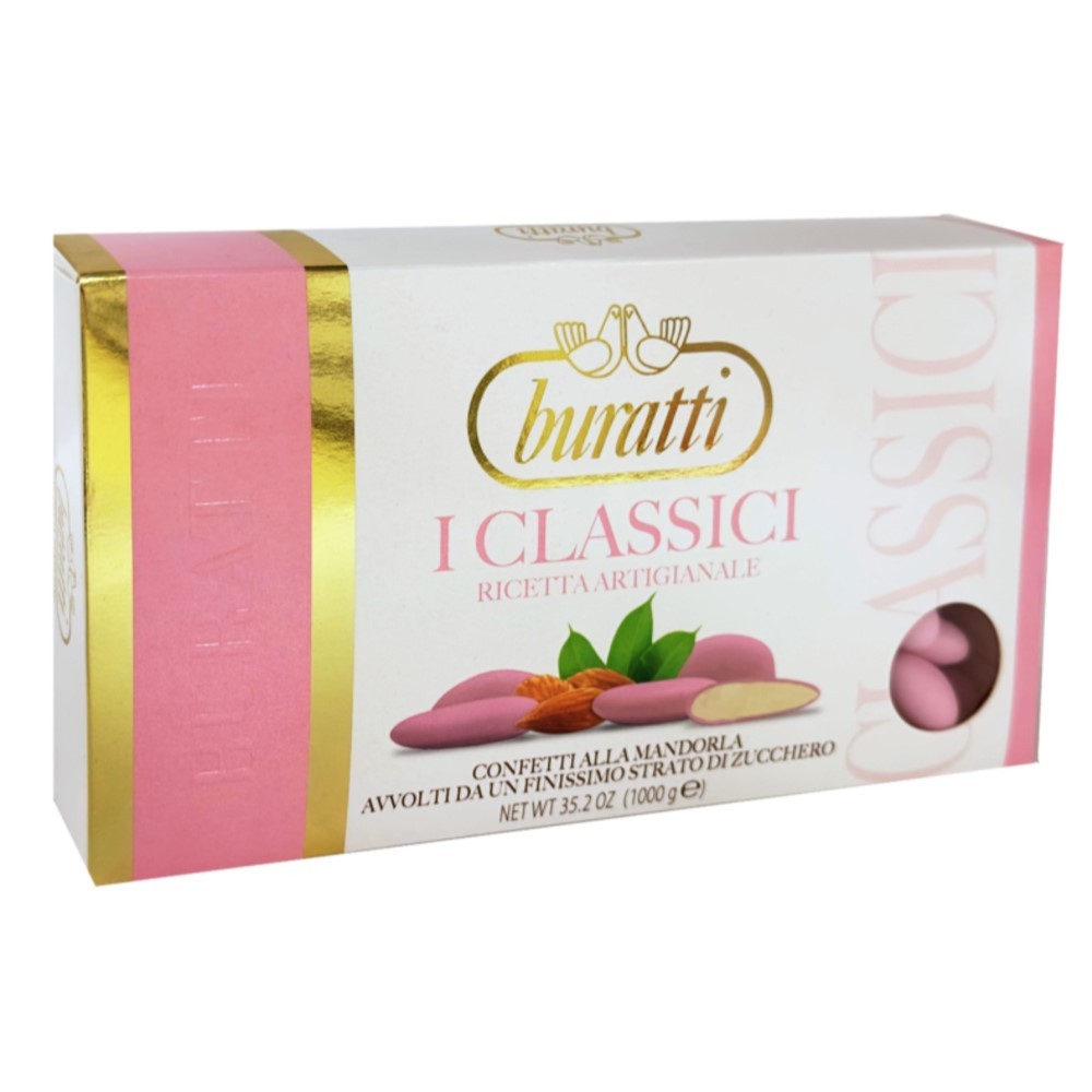 Confetti BURATTI Confetti alla mandorla intera ROSA - 1 kg 1EYN