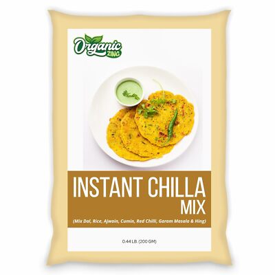 Organic Zing Quick and Delicious Instant Chilla Mix, Made with Mixed Dal & Rice,