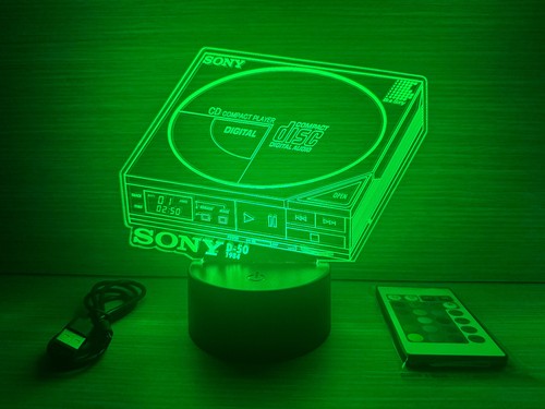 LED Lampe RGB Logo Sony Walkman Discman CD D DZ D-50 Sports Man Cave - Picture 5 of 11