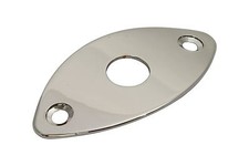 Curved Football shaped Metal Jack Plate Jackplate for guitars - Nickel