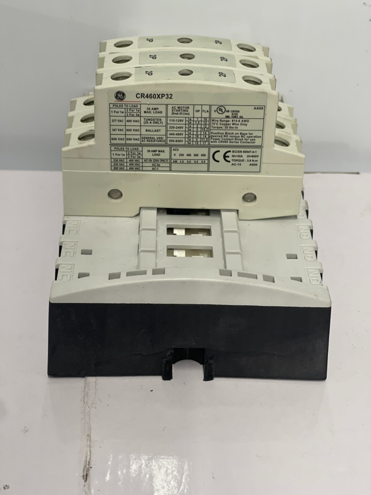 GE CR460B 4P 120V Coil Lighting Contactor w CR460XMB 24V Module eBay