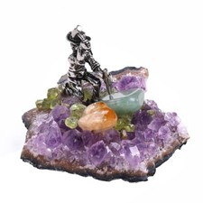 Creative Miner Crystal Decoration Stone Lifelike Model Amethyst Citrine Mineral