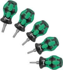 Wera 5 Piece Kraftform Stubby Set TX 1, Torx Short Compact Screwdrivers, 008876