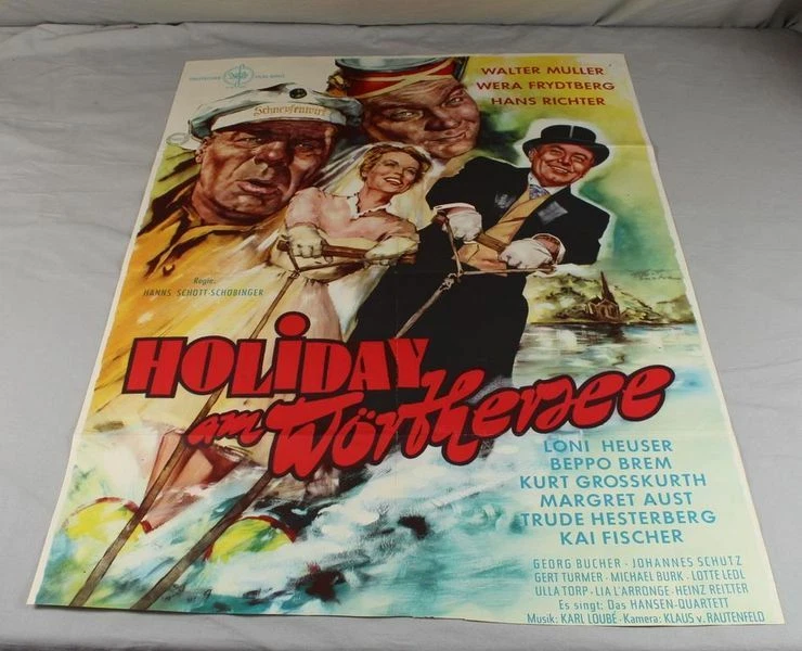 altes Filmplakat - Holiday am Wörthersee - 80,5 x 59,5 cm. - Orig. von 1956 /114