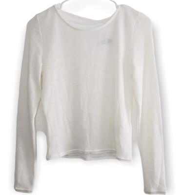 New Divided H&M Women's Size Small S Criss Cross Long Sleeved White Top (C3)