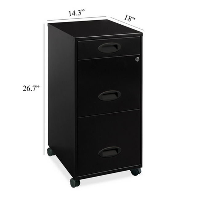 Pemberly Row 3 Drawer Steel File Cabinet In White