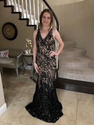 ❤︎ $440 NWT BLACK JVN BY JOVANI PROM/PAGEANT/FORMAL/WEDDING DRESS