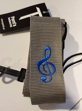 Embroidered Peri's 2" Cloth Guitar Strap Treble Clef 