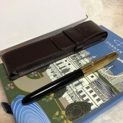 筆記具 Parker 51 F PARKER 51 Fountain Pen Premium Line Black 18K Nib F With Case New
