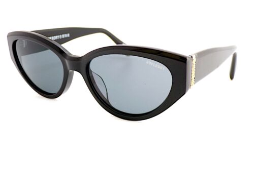 Superdry 5013 Sunglasses Gloss Black Gold with Dark Grey Lenses Cat-Eye 104 - Picture 1 of 4