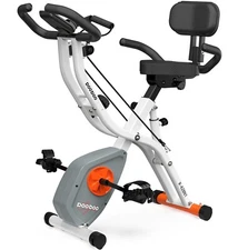 Pooboo 4 IN 1  Foldable Magnetic Exercise Stationary Upright Bike with Backrest