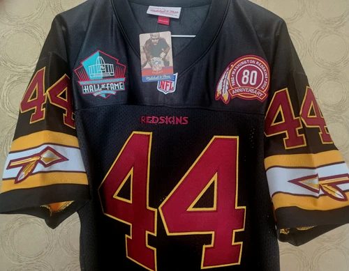 NWT Washington Redskins #44 John Riggins Dual Patches sewn MENS BLACK Jersey Art