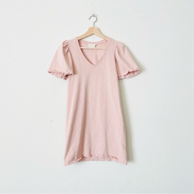 pale pink t shirt dress Monki cinched waist T-shirt mini dress in light pink