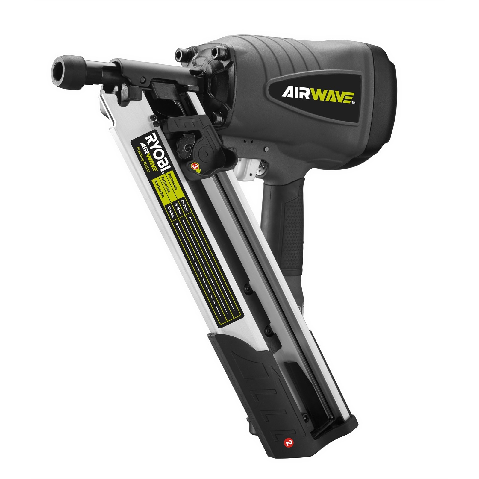 Ryobi 3PC Piece Airwave Framing & Finishing Nailer Kit Air Nail Gun