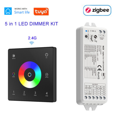 4-Zone Touch Fernbedienung Tuya Zigbee RGB+CCT RGBW Dimmer LED Stripe Controller