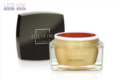 Jolifin LAVENI UV LED Farbgel Farbe red Glimmer Nagelstudio Trend Nails