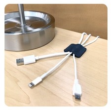 Cable Clams 1" Squares Black Hook and Loop Cord Holders - 10 Pack BLACK