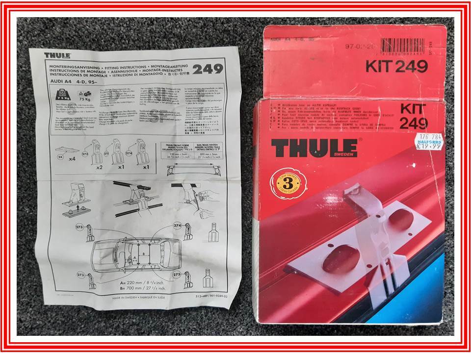 Thule Roof Rack Bars Foot Pack Fitting Kits 249 & 145 Audi A4 BMW 3