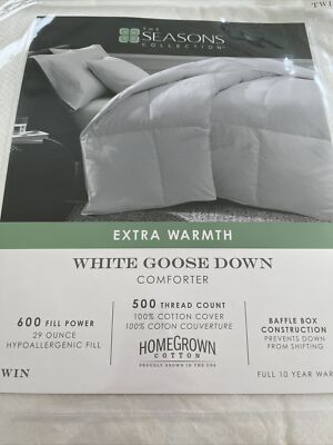 The Seasons Collection® Cotton Extra Warmth White Goose Down Twin  display picture 1