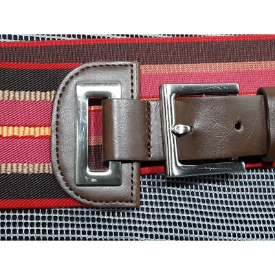 Colorful Striped Wide Faux Leather Belt Colorful Striped Wide Faux Leather Belt - krearack.com main image 3
