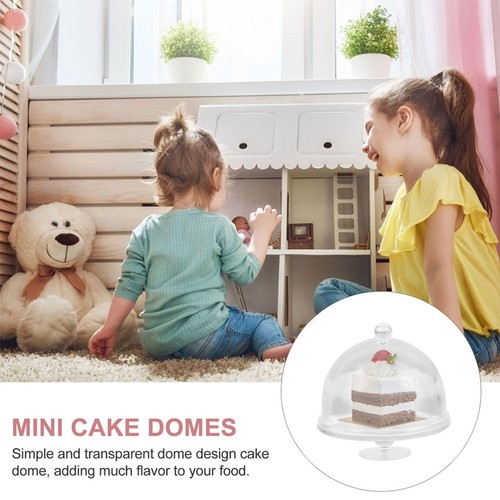 12 Pezzi Simulato Porta Torte Dessert Piatto Festa con Coperchio Supporto Cupola - Foto 7 di 12