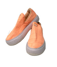 Puma Suede Mayu Mono Slip On Platform Womens Orange Sneakers Shoes Chunky Size 8