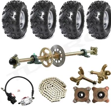 44" Rear Live Axle Kit Wheels Sprocket Hub Brake Assembly for Go Kart Trike Quad
