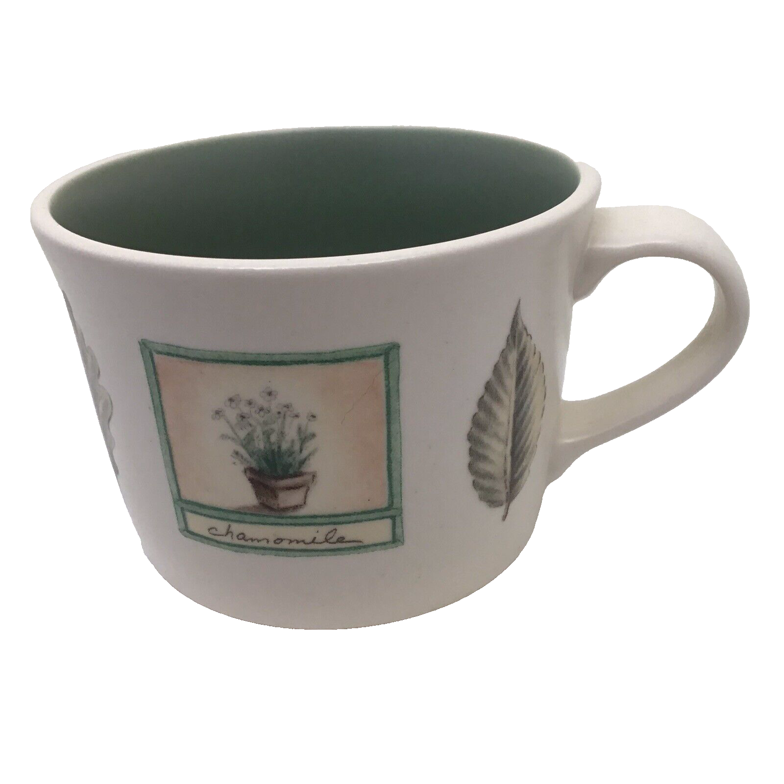 Pfaltzgraff Portfolio Nature Wood Coffee Mug with Garden Tools Leaves Design 12 Oz