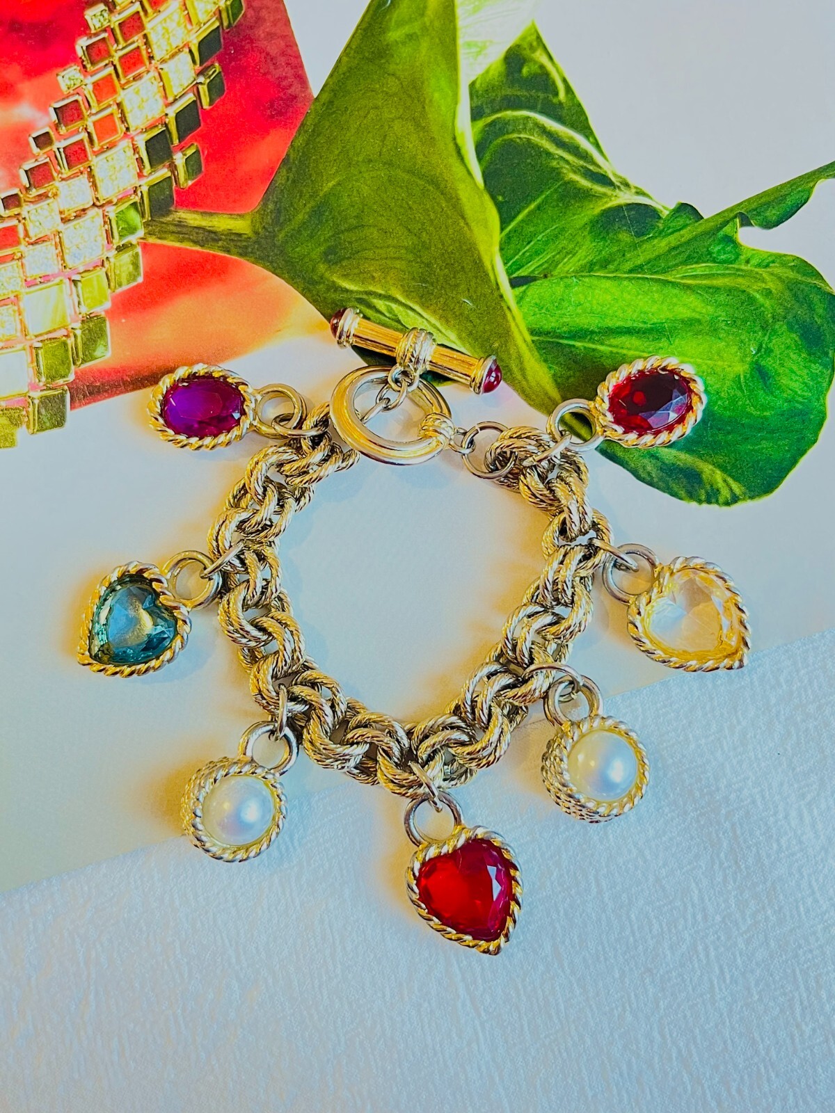 Givenchy Vintage Gripoix Ruby Amethyst Sapphire P… - image 2