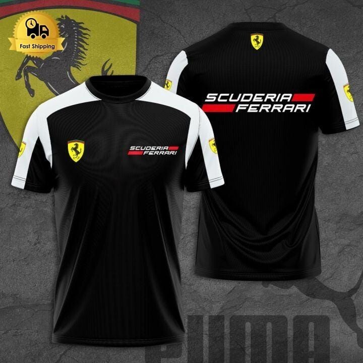 New men's Scuderia--Ferrari Reprint T-Shirt Charles Leclerc Scuderia Ferrari