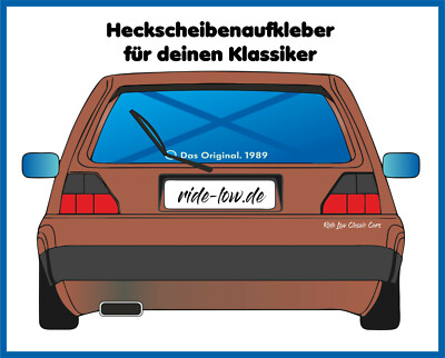 Das Original AUFKLEBER STICKER HECKSCHEIBE passend für VW GOLF Jetta 1974 - 2019