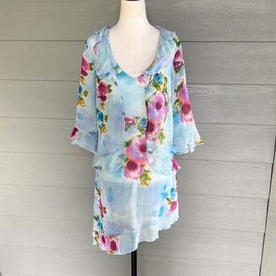 SILK Johnny Was Piece Night Dress with Matching Silk “Jacket