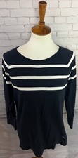 Nautica Ladies Striped Cotton Sweater Pullover Size XL