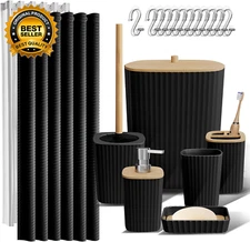 Bathroom Accessories Set  Bathroom Set 20PC Bathroom Accessory Set Black Shower